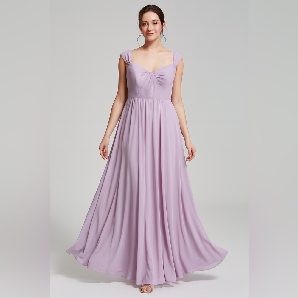 Dessy Collection Soft Lilac Bridesmaid/Formal Maxi Dress – Romantic Evening Gown